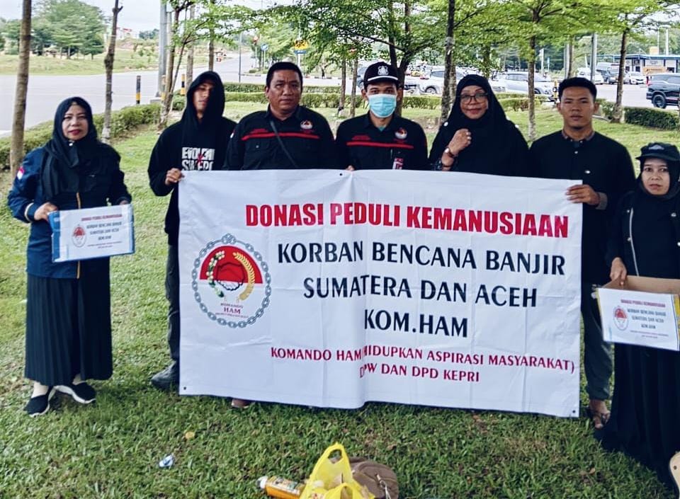 DPW Komando HAM Kepri Gelar Donasi Kemanusiaan untuk Korban Bencana Alam Sumatera