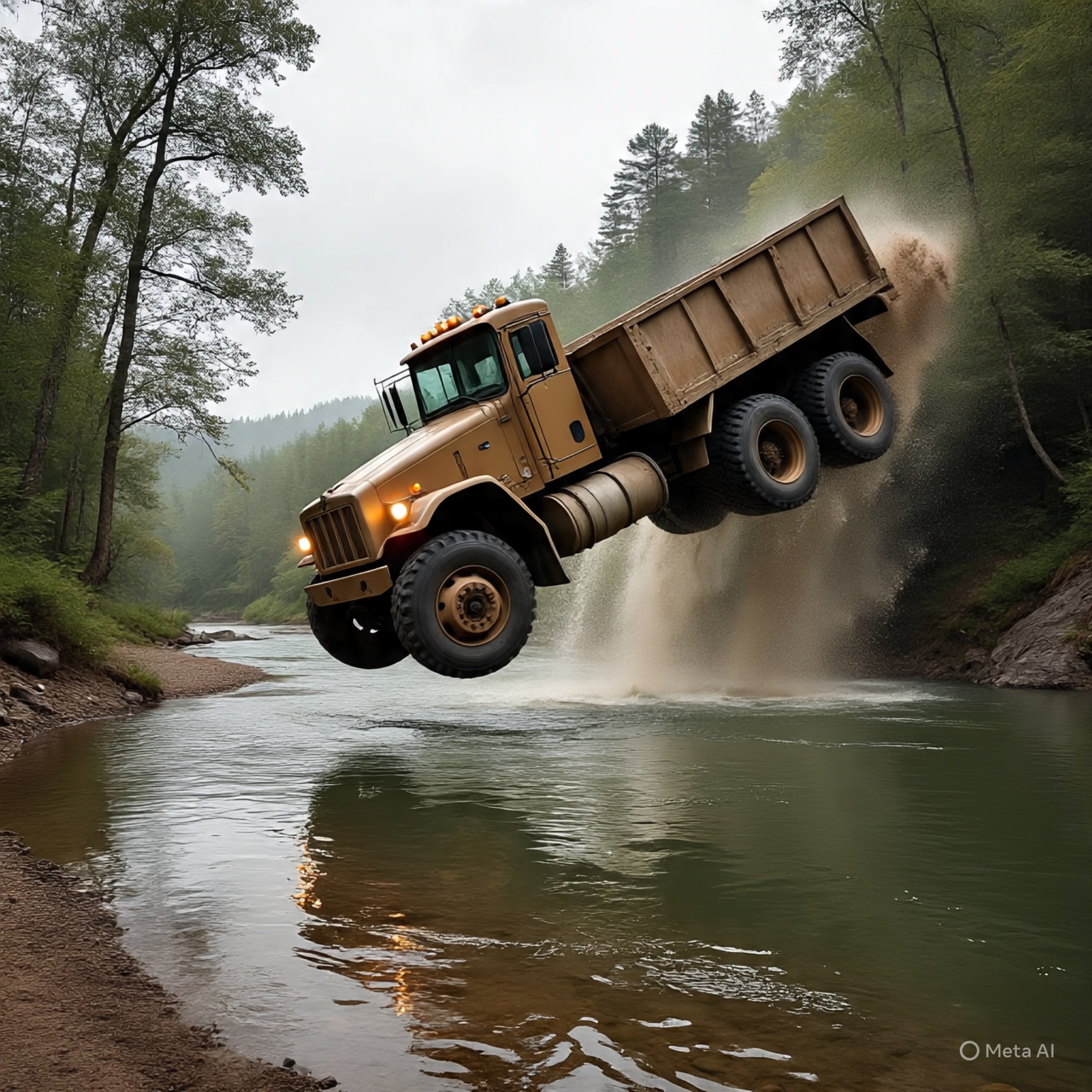 Truk Bermuatan Pasir Jatuh ke Sungai Usai Jembatan Ambruk di Jatinegara, Jawa Barat