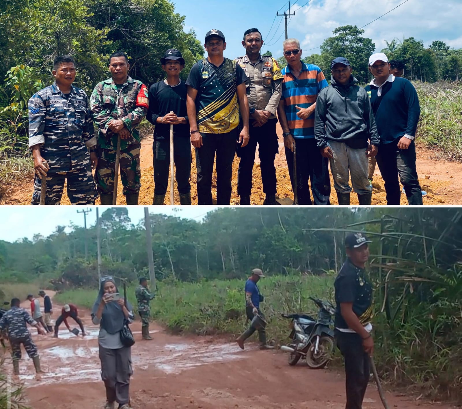 Camat Singkep Selatan Pimpin Gotong Royong Perbaikan Jalan, Perkuat Sinergi Masyarakat dan Instansi