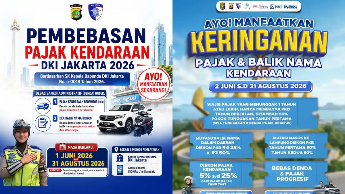 Program Pemutihan Pajak Kendaraan 2026 Diberlakukan di Sejumlah Daerah, Masyarakat Diimbau Manfaatkan Kesempatan