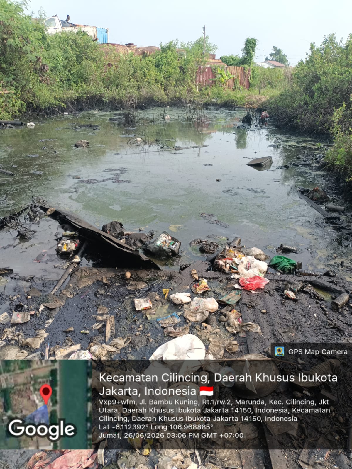 Tim LPLHK menemukan dugaan pencemaran lingkungan di Marunda Jakarta Utara