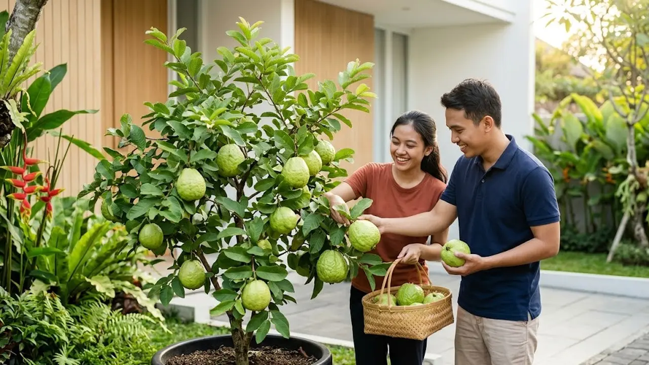 Cara Membuat Pohon Jambu Kristal Tetap Pendek tetapi Berbuah Lebat di Dalam Pot, Solusi Ideal untuk Lahan Terbatas