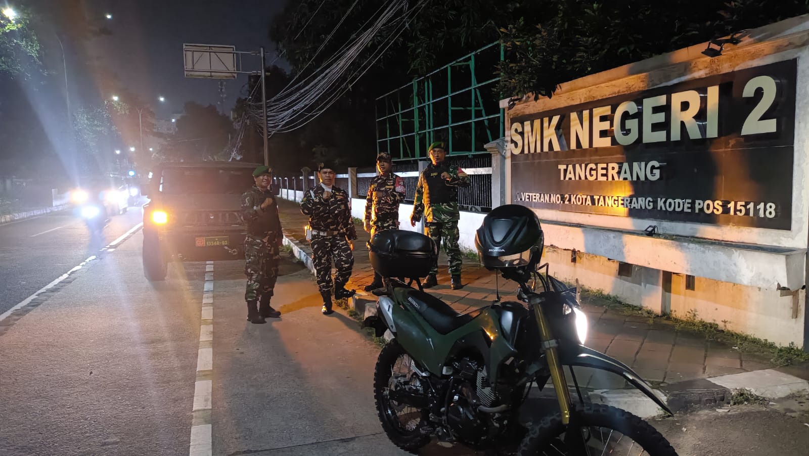Patroli Malam, Koramil /Tangerang Sisir Sejumlah Ruas Jalan Cegah Gangguan Kamtibmas