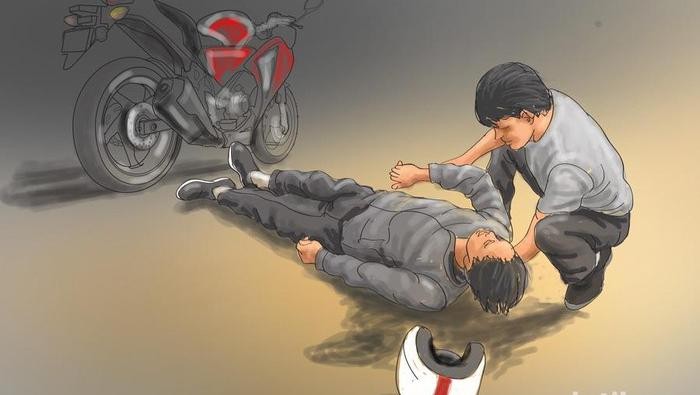 Detik-detik Pengendara Motor Terjatuh dari Flyover Pesing Jakarta Barat, Korban Alami Luka-luka