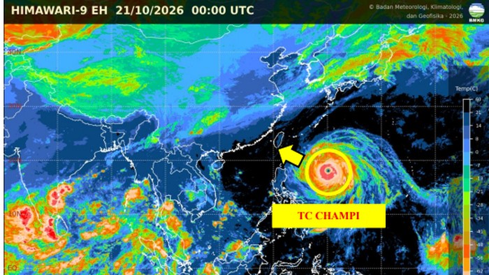 Topan Super Champi Terdeteksi di Kawasan Pasifik, BMKG Ingatkan Potensi Dampak Cuaca di Indonesia